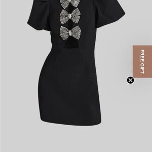 Embellished Black Sheath Dress with Flutter Sleeves for Cocktail
